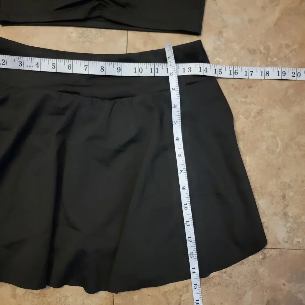 Alo Yoga L Skirt Set Sport Bra Black Activewear Athleisure Pickleball Tennis New
